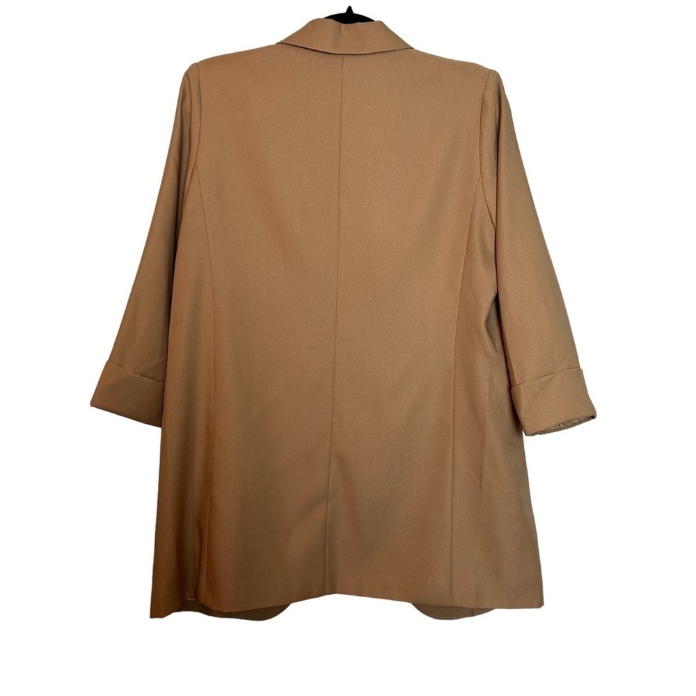 Missguided Oversized Boyfriend Camel Colored Fully Lined Open Front Blazer - Picture 12 of 15